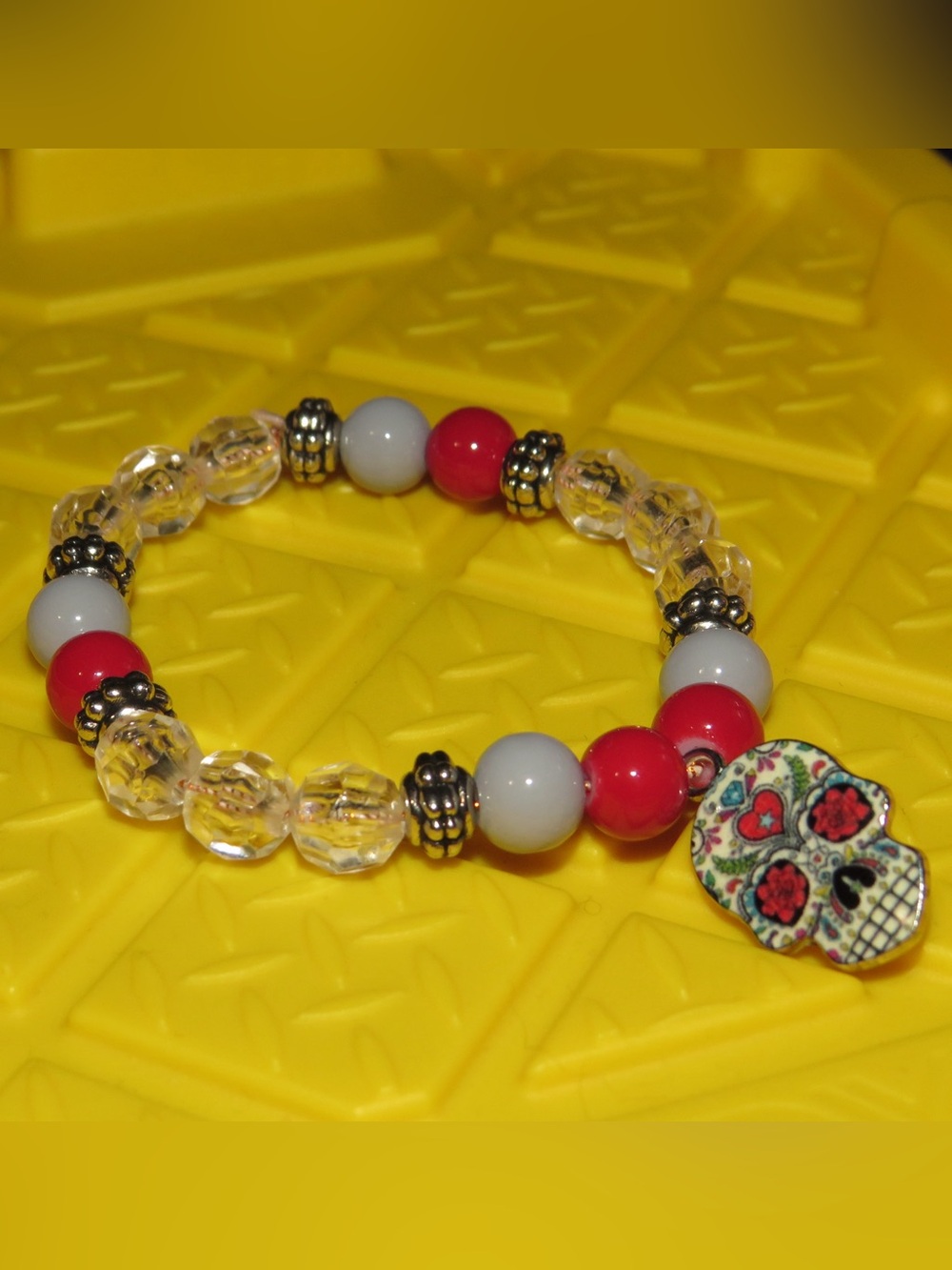 Sugar skull inspired bracelet